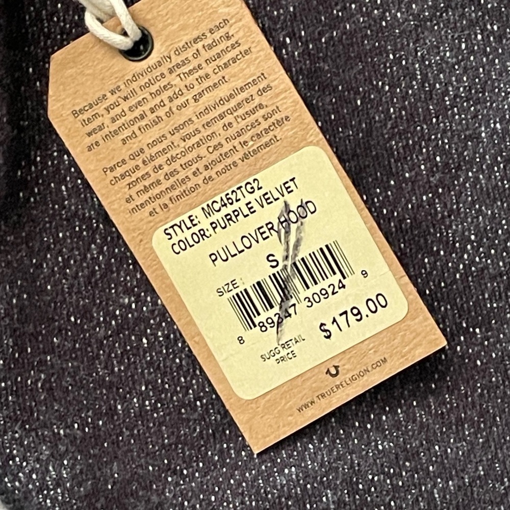 TRUE RELIGION Purple Hoodie Authentic Sweatshirt NEW Womens Small 🎉HOST PIC🎉 - Picture 4 of 4